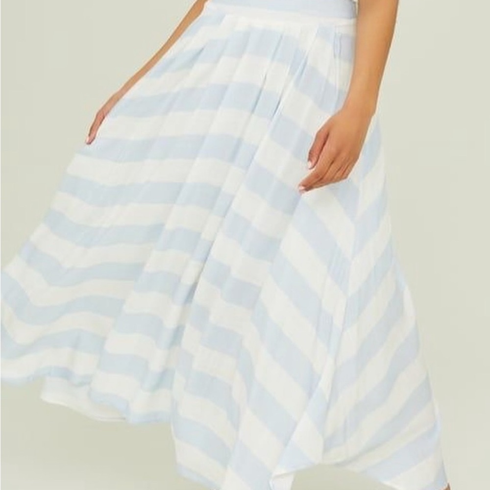 Altar'd State Blue and White Striped Maxi Skirt